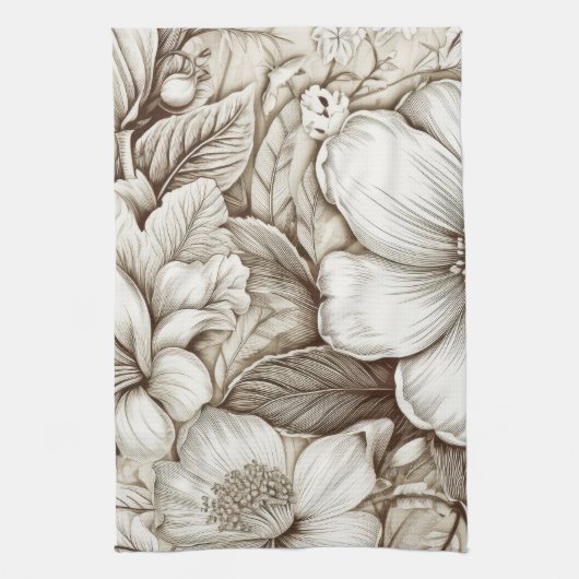  bloemsepiapatroon (15) theedoek (Verticaal)