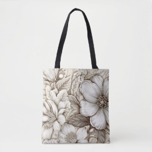  bloemsepiapatroon (15) tote bag