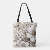  bloemsepiapatroon (15) tote bag (Achterkant)