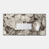 bloemsepiapatroon (1) bureaumat (Keyboard & Muis)