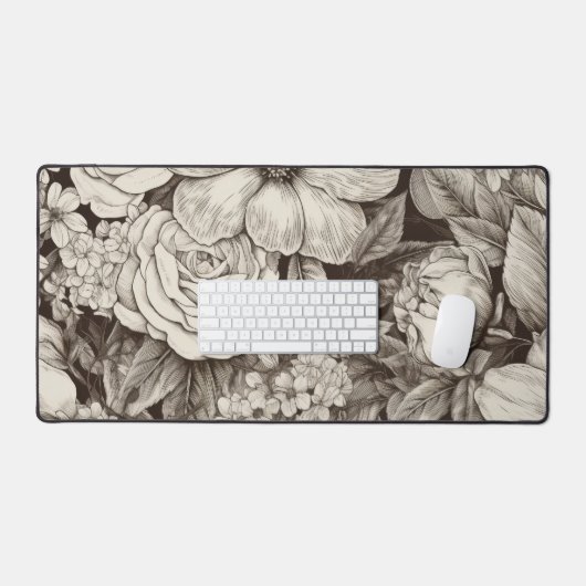  bloemsepiapatroon (1) bureaumat (Keyboard & Muis)