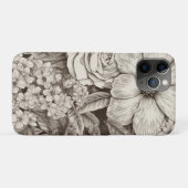  bloemsepiapatroon (1) Case-Mate iPhone case (Achterkant (horizontaal))