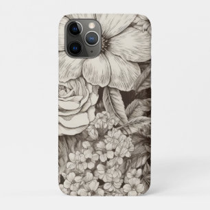 bloemsepiapatroon (1) Case-Mate iPhone case