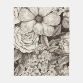 bloemsepiapatroon (1) fleece deken (Voorkant)