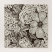 bloemsepiapatroon (1) legpuzzel (Horizontaal)