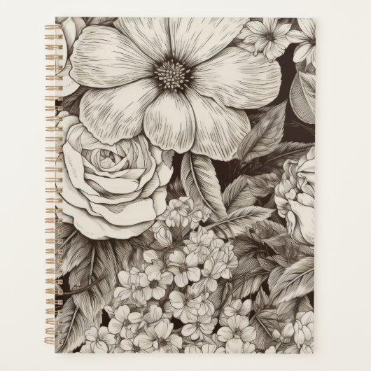 bloemsepiapatroon (1) planner (Voorkant)