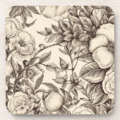  bloemsepiapatroon (2) bier onderzetter (Voorkant)