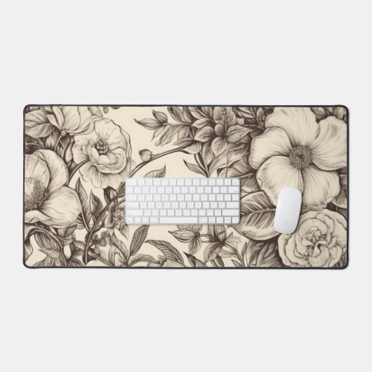  bloemsepiapatroon (2) bureaumat (Keyboard & Muis)