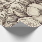  bloemsepiapatroon (2) cadeaupapier (Hoek)