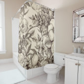  bloemsepiapatroon (2) douchegordijn (In situ)