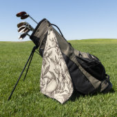  bloemsepiapatroon (2) golfhanddoek (Groen)