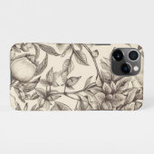 bloemsepiapatroon (2) iPhone hoesje (Achterkant horizontaal)