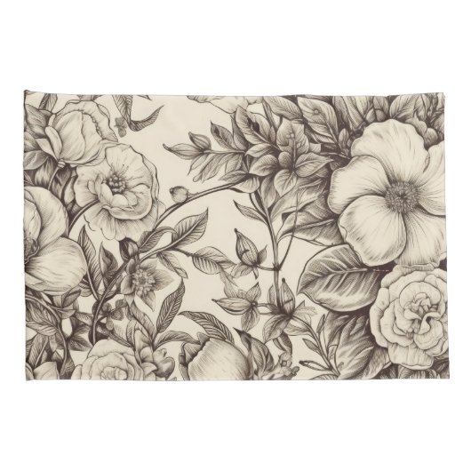 bloemsepiapatroon (2) kussensloop (Achterkant-Rechts)