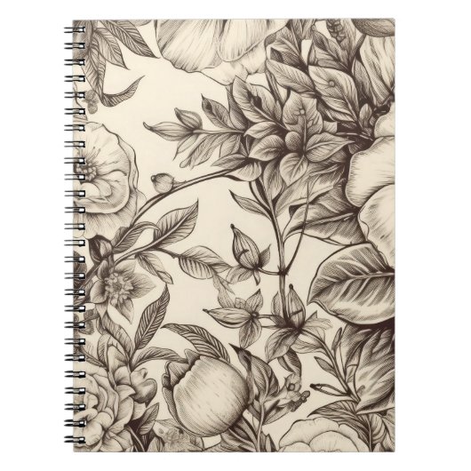 bloemsepiapatroon (2) notitieboek (Voorkant)