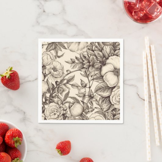  bloemsepiapatroon (2) servet (Insitu)