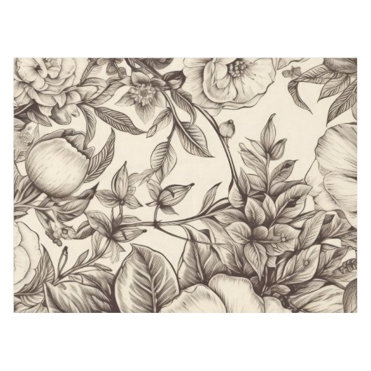  bloemsepiapatroon (2) tafelkleed (Voorkant (Horizontaal))