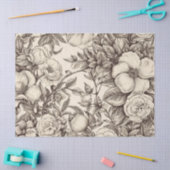  bloemsepiapatroon (2) tissuepapier (Craft)