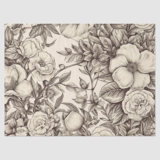  bloemsepiapatroon (2) tissuepapier (Voorkant)