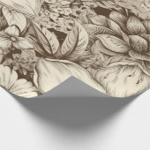  bloemsepiapatroon (3) cadeaupapier (Hoek)