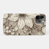  bloemsepiapatroon (3) Case-Mate iPhone case (Achterkant (horizontaal))