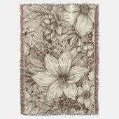  bloemsepiapatroon (3) deken (Voorkant Verticaal)