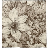  bloemsepiapatroon (3) douchegordijn (Voorkant)