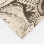  bloemsepiapatroon (3) fleece deken (Hoek)