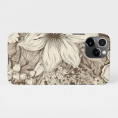 bloemsepiapatroon (3) iPhone hoesje (Achterkant horizontaal)