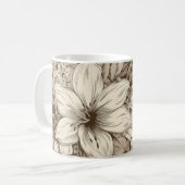 bloemsepiapatroon (3) koffiemok (Voorkant links)