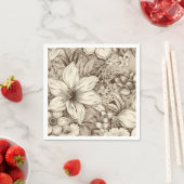  bloemsepiapatroon (3) servet (Insitu)