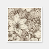  bloemsepiapatroon (3) servet (Voorkant)