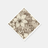  bloemsepiapatroon (3) servet (Hoek)