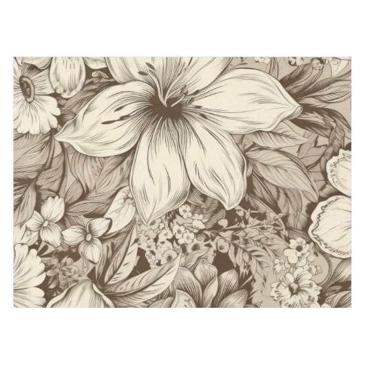  bloemsepiapatroon (3) tafelkleed (Voorkant (Horizontaal))