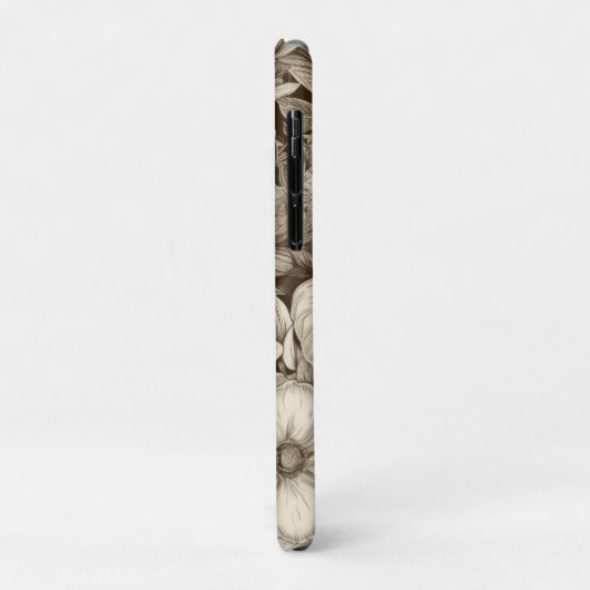  bloemsepiapatroon (4) Case-Mate iPhone case (Achterkant/links)