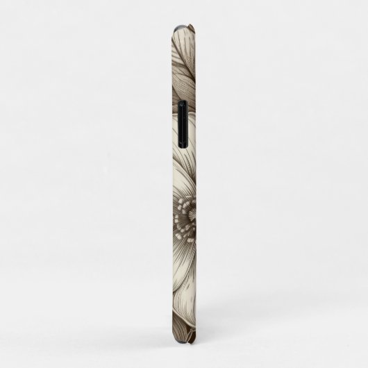 bloemsepiapatroon (4) Case-Mate iPhone case (Achterkant/rechts)