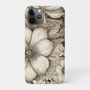  bloemsepiapatroon (4) Case-Mate iPhone case