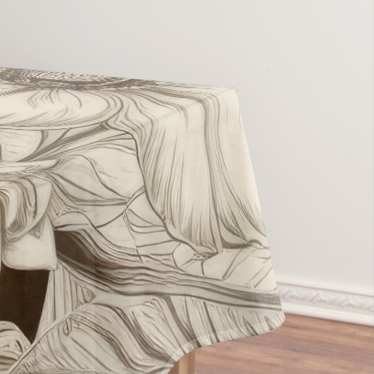  bloemsepiapatroon (4) tafelkleed (Voorbeeld)