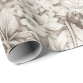  bloemsepiapatroon (5) cadeaupapier (Rol Hoek)