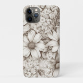  bloemsepiapatroon (5) Case-Mate iPhone case (Achterkant)