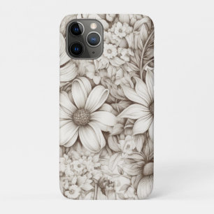 bloemsepiapatroon (5) Case-Mate iPhone case