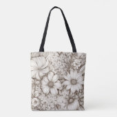  bloemsepiapatroon (5) tote bag (Achterkant)