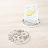  bloemsepiapatroon (5) zandsteen onderzetter (Zijkant)