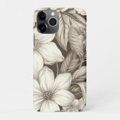 bloemsepiapatroon (6) iPhone hoesje (Achterkant)