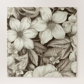  bloemsepiapatroon (6) legpuzzel (Horizontaal)