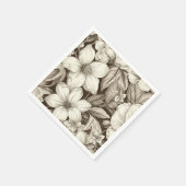 bloemsepiapatroon (6) servet (Hoek)