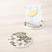  bloemsepiapatroon (6) zandsteen onderzetter (Zijkant)