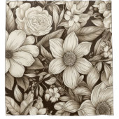  bloemsepiapatroon (7) douchegordijn (Voorkant)