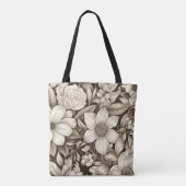  bloemsepiapatroon (7) tote bag (Achterkant)