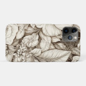  bloemsepiapatroon (9) Case-Mate iPhone case (Achterkant (horizontaal))