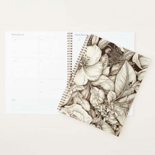 bloemsepiapatroon (9) planner (Display)